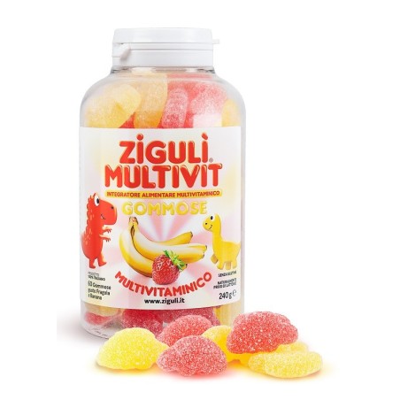 Zigulì Multivit integratore multivitaminico 60 gommose gusto fragola e banana Zigulì Multivit integratore multivitaminico 60 gommose gusto fragola e banana