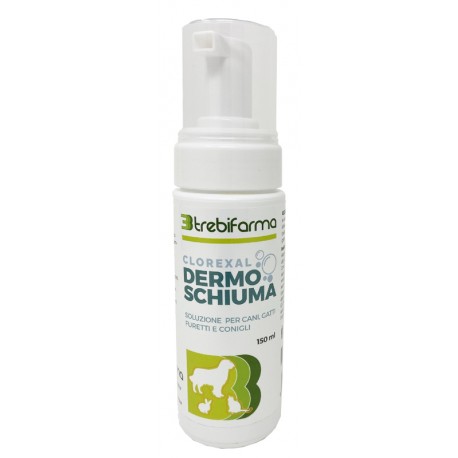 Trebifarma Clorexal Dermoschiuma igienizzante per cane gatto furetto coniglio 150 ml