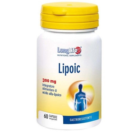 LongLife Lipoic 300 mg integratore antiossidante 60 capsule vegetali LongLife Lipoic 300 mg integratore antiossidante 60 capsule vegetali