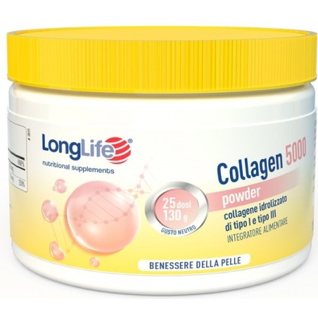 Longlife Collagen 5000 Powder integratore di collagene in polvere 130 g Longlife Collagen 5000 Powder integratore di collagene in polvere 130 g