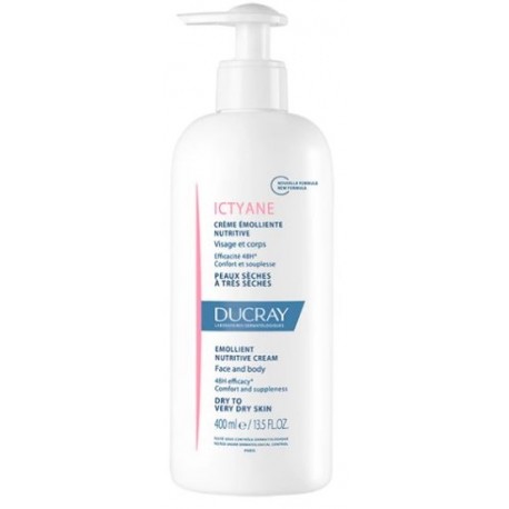 Ducray Ictyane Crema Emolliente Nutritiva viso corpo pelli secche molto secche 400 ml