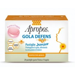 Apropos Gola Defens Junior pastiglie protettive gola per bambini gusto panna e fragola 20 pastiglie