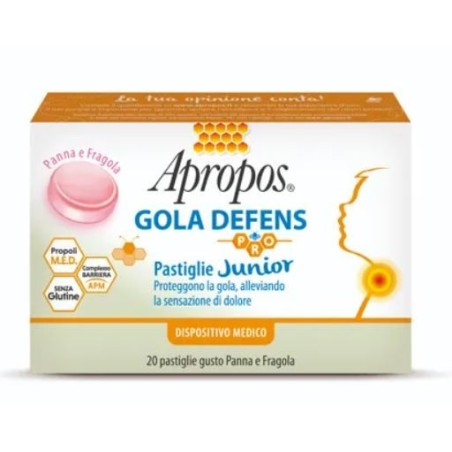 Apropos Gola Defens Junior pastiglie protettive gola per bambini gusto panna e fragola 20 pastiglie Apropos Gola Defens Junior pastiglie protettive gola per bambini gusto panna e fragola 20 pastiglie