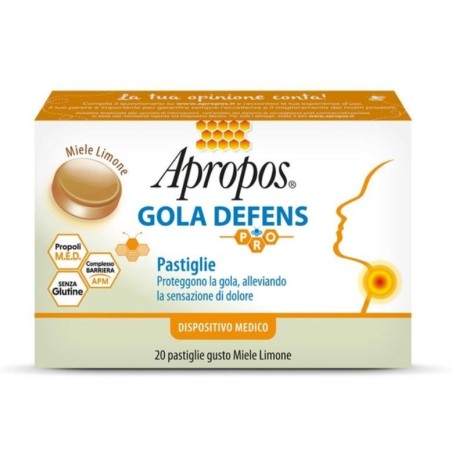 Apropos Gola Defens pastiglie protettive per la gola gusto miele e limone 20 pastiglie Apropos Gola Defens pastiglie protettive per la gola gusto miele e limone 20 pastiglie