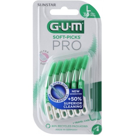 Gum Soft Pick Pro Large scovolino interdentale in gomma con setole morbide 30 pezzi