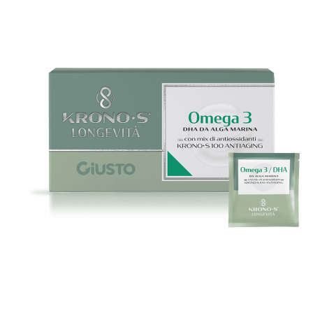 Giusto Kronos Omega 3 - Integratore di Omega 3 con DHA da fonte vegetale 10 bustine