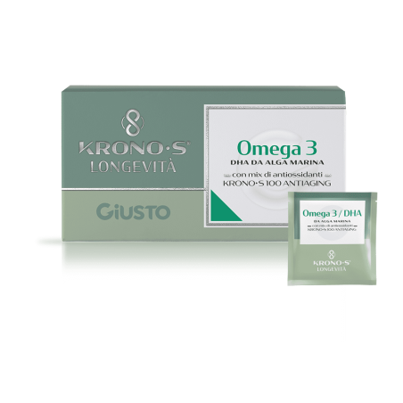 Giusto Kronos Omega 3 - Integratore di Omega 3 con DHA da fonte vegetale 10 bustine Giusto Kronos Omega 3 - Integratore di Omega 3 con DHA da fonte vegetale 10 bustine