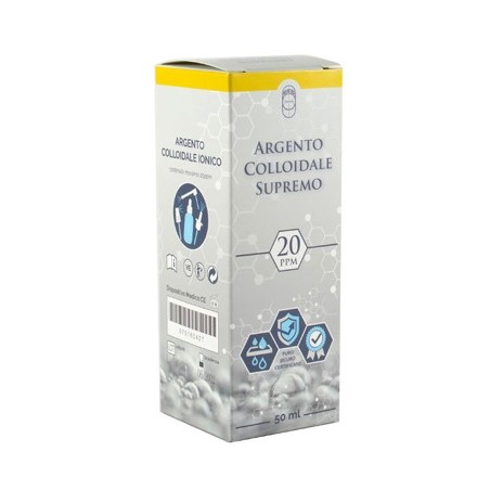 Argento Colloidale Supremo 20ppm disinfettante spray ustioni cicatrici acne 50 ml Argento Colloidale Supremo 20ppm disinfettante spray ustioni cicatrici acne 50 ml