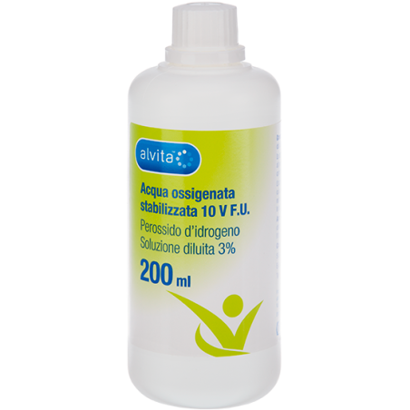 Acqua Ossigenata 10 Volumi stabilizzata per ferite e cute lesa 200 ml Acqua Ossigenata 10 Volumi stabilizzata per ferite e cute lesa 200 ml