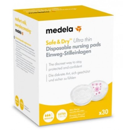 Medela Safe&Dry Coppetta Assorbilatte Ultra thin per neo mamme 30 pezzi