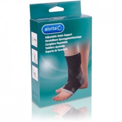 Alvita Cavigliera Regolabile per Caviglie gonfie e infiammate Colore Nero Misura 2