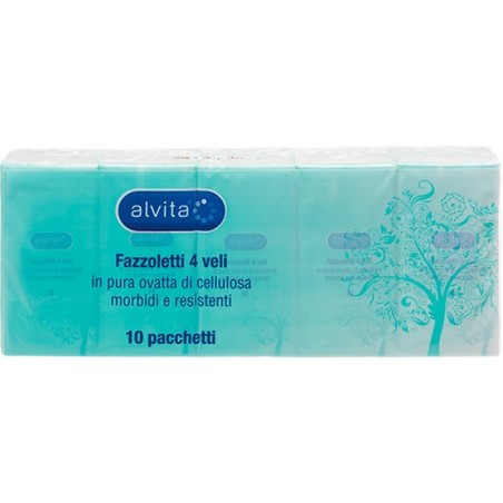 Alvita Fazzoletti morbidi e resistenti per soffiare il naso 10 pezzi Alvita Fazzoletti morbidi e resistenti per soffiare il naso 10 pezzi