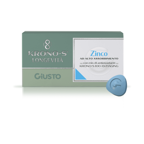 Giusto Kronos Zinco 30 compresse - Integratore di zinco ad alto assorbimento 30 compresse