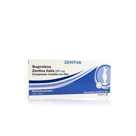 Ibuprofene Zentiva 200 mg 24 compresse rivestite con film Ibuprofene Zentiva 200 mg 24 compresse rivestite con film