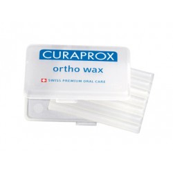 Curaprox Ortho Wax cera trasparente gusto neutro protettivo per apparecchio 7 pezzi 46 x 4 mm