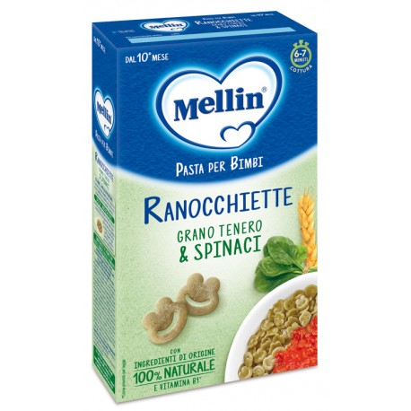 Mellin Ranocchiette Con Spinaci pasta per bambini dai dieci mesi 280 g