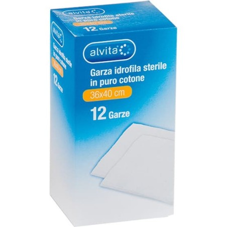 Alvita Garza Idrofila Sterile per medicazioni 36x40cm 12 pezzi Alvita Garza Idrofila Sterile per medicazioni 36x40cm 12 pezzi