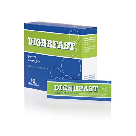 Farma-derma Digerfast integratore per digestione e gas intestinale polvere 24 bustine monodose