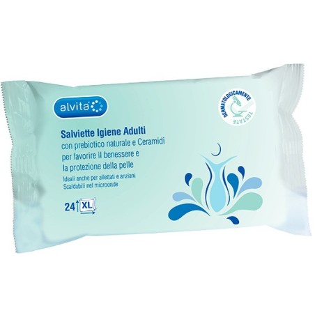 Alvita Salviette Igiene Adulti con complesso prebiotico di origine naturale 24 pezzi Alvita Salviette Igiene Adulti con complesso prebiotico di origine naturale 24 pezzi