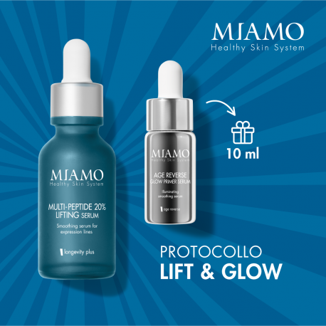 Miamo Lift&Glow - Multi Peptide 20% Lifting Serum 30 ml + Age Reverse Glow Primer 10 ml OMAGGIO