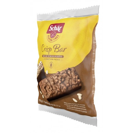 Dr. Schar Crisp Bar Wafer con nocciole ricoperti di riso soffiato e cioccolato al latte 3 porzioni