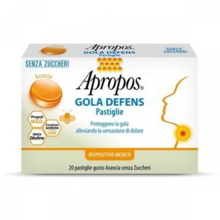 Apropos Gola Defens Pro pastiglie protettive per la gola gusto arancia 20 pastiglie Apropos Gola Defens Pro pastiglie protettive per la gola gusto arancia 20 pastiglie