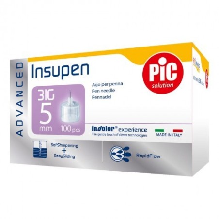 Pic Insupen ago per penna insulina Advanced Gauge 31 5 mm100 pezzi Pic Insupen ago per penna insulina Advanced Gauge 31 5 mm100 pezzi