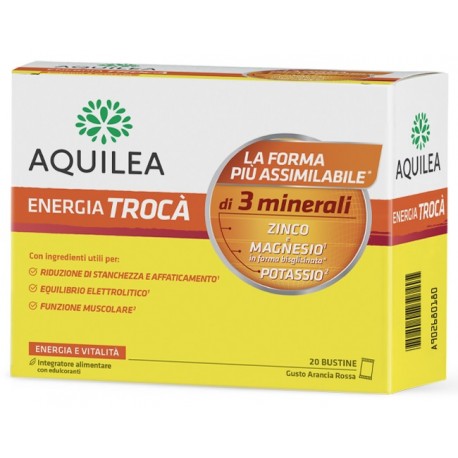 Trocà integratore di magnesio, zinco e potassio all'arancia rossa 20 bustine
