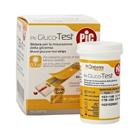 PIC Strisce per la misurazione della glicemia Gluco Monitor 25 pezzi PIC Strisce per la misurazione della glicemia Gluco Monitor 25 pezzi