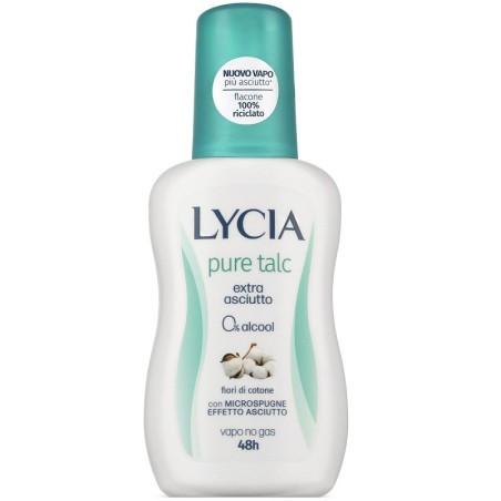 Lycia Vapo Pure Talc Extra asciutto 0% alcool Vapo ai fiori di cotone 75 ml Lycia Vapo Pure Talc Extra asciutto 0% alcool Vapo ai fiori di cotone 75 ml