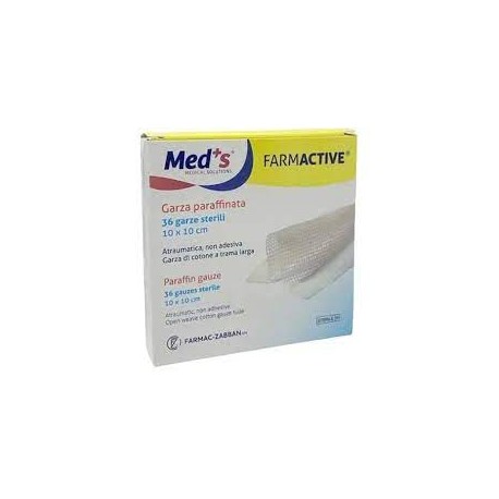 Garza Meds Farmactive Paraffinata Sterile 10x10 cm scatola 36 pezzi