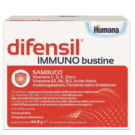 Humana Difensil Immuno Bustine integratore per vie respiratorie 14 bustine