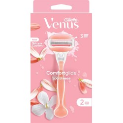 Gillette Venus Rasoio Breeze con 2 ricariche per depilazione comfort