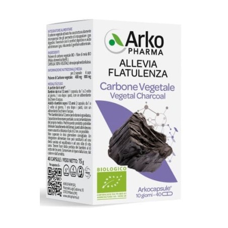 Arkopharma Arkocapsule Carbone Vegetale per Gonfiore Addominale 40 capsule Arkopharma Arkocapsule Carbone Vegetale per Gonfiore Addominale 40 capsule