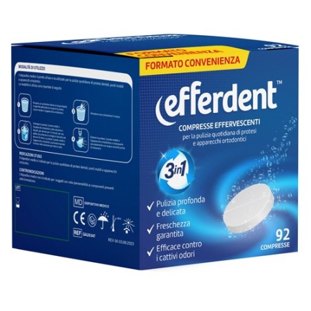 Efferdent compresse effervescenti per igiene protesi e apparecchi ortodontici 92 compresse effervescenti Efferdent compresse effervescenti per igiene protesi e apparecchi ortodontici 92 compresse effervescenti
