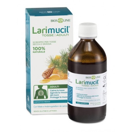 Bios Line Larimucil Tosse Tosse Adulti Sciroppo per tosse secca e grassa 100% naturale 175 ml