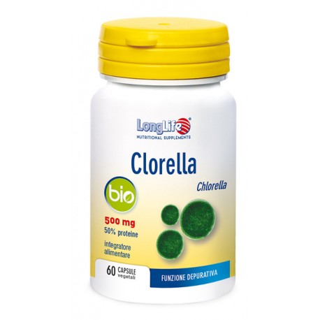 Longlife Clorella Bio integratore antiossidante depurativo per difese immunitario 60 capsule