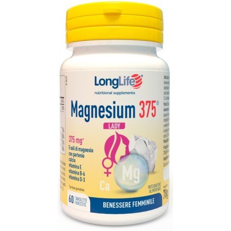 LongLife Magnesium 375 Lady Integratore per il Benessere femminile 60 tavolette