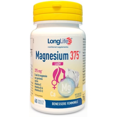 LongLife Magnesium 375 Lady Integratore per il Benessere femminile 60 tavolette LongLife Magnesium 375 Lady Integratore per il Benessere femminile 60 tavolette