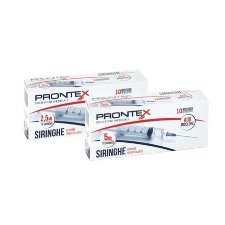 Safety Siringa Prontex 5 ml con ago indolore 10 pezzi Safety Siringa Prontex 5 ml con ago indolore 10 pezzi
