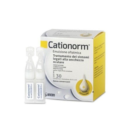 Cationorm Emulsione Oftalmica Sterile 30 flaconcini monodose da 0,4 ml Cationorm Emulsione Oftalmica Sterile 30 flaconcini monodose da 0,4 ml