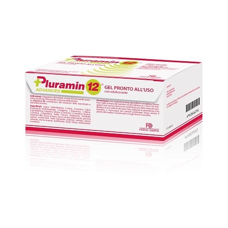 Farma-derma Pluramin12 Gel integratore per stanchezza e affaticamento 14 stick pack da 15 ml