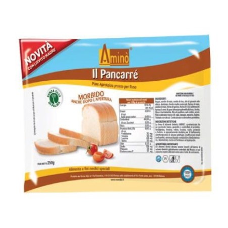 Nove Alpi Amino Pancarrè pane aproteico con proteine di origine vegetale 250 g Nove Alpi Amino Pancarrè pane aproteico con proteine di origine vegetale 250 g