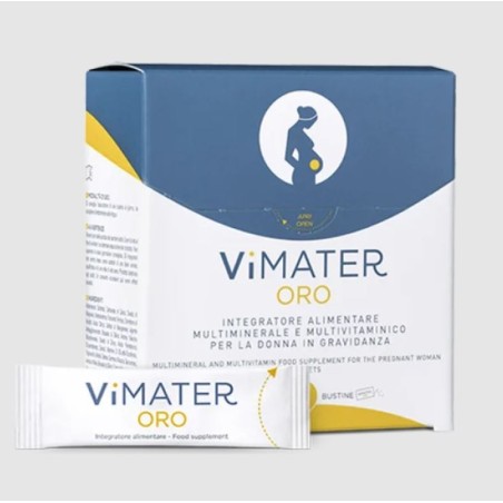 Vimater Oro integratore multivitaminico per donne in gravidanza 30 bustine stick da 2,5 g Vimater Oro integratore multivitaminico per donne in gravidanza 30 bustine stick da 2,5 g
