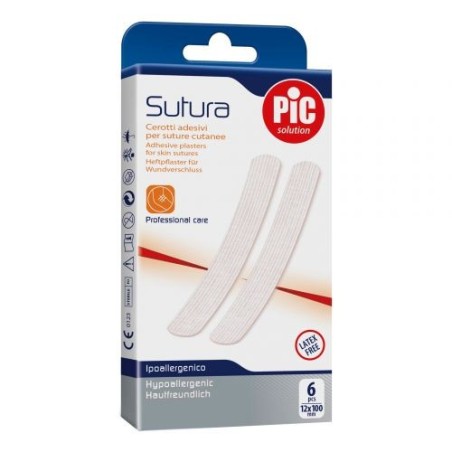 PIC Cerotto per sutura sterile 6 x 75 mm 6 pezzi PIC Cerotto per sutura sterile 6 x 75 mm 6 pezzi