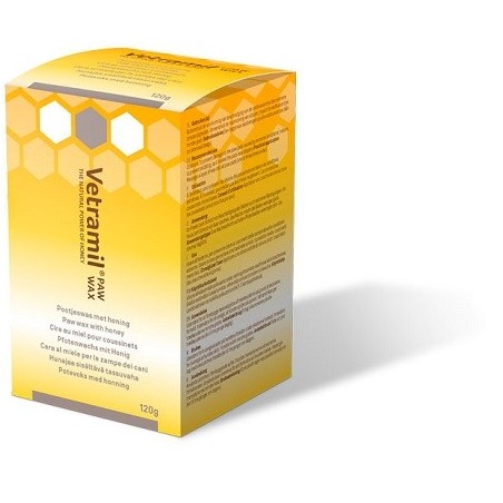 Vetramil Paw Wax cera al miele protettiva per cuscinetti plantari degli animali da compagnia 120 g Vetramil Paw Wax cera al miele protettiva per cuscinetti plantari degli animali da compagnia 120 g