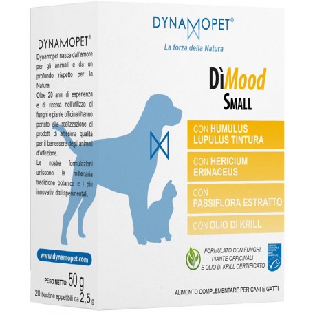 Dynamopet DìMood Small Integatore per il Benessere di cani e gatti 20 bustine