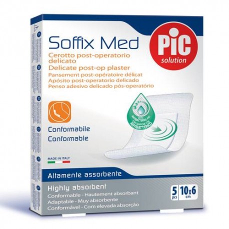 PiC Soffix Med Cerotto Post-operatorio Delicato in TNT 5 pezzi 10x6cm