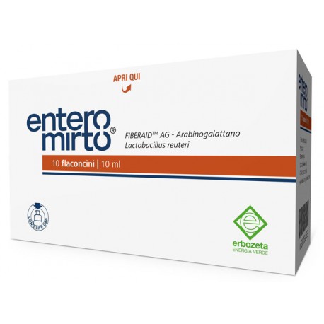 Erbozeta Entero Mirto integratore di fermenti lattici e fibre 10 flaconcini da 10 ml