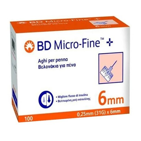 BD Microfine Gauge 31 6mm Aghi sterili per penna da insulina 100 pezzi BD Microfine Gauge 31 6mm Aghi sterili per penna da insulina 100 pezzi